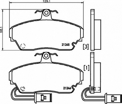 HELLA PAGID 8db355006291 -  Комплект тормозных колодок, дисковый тормоз
